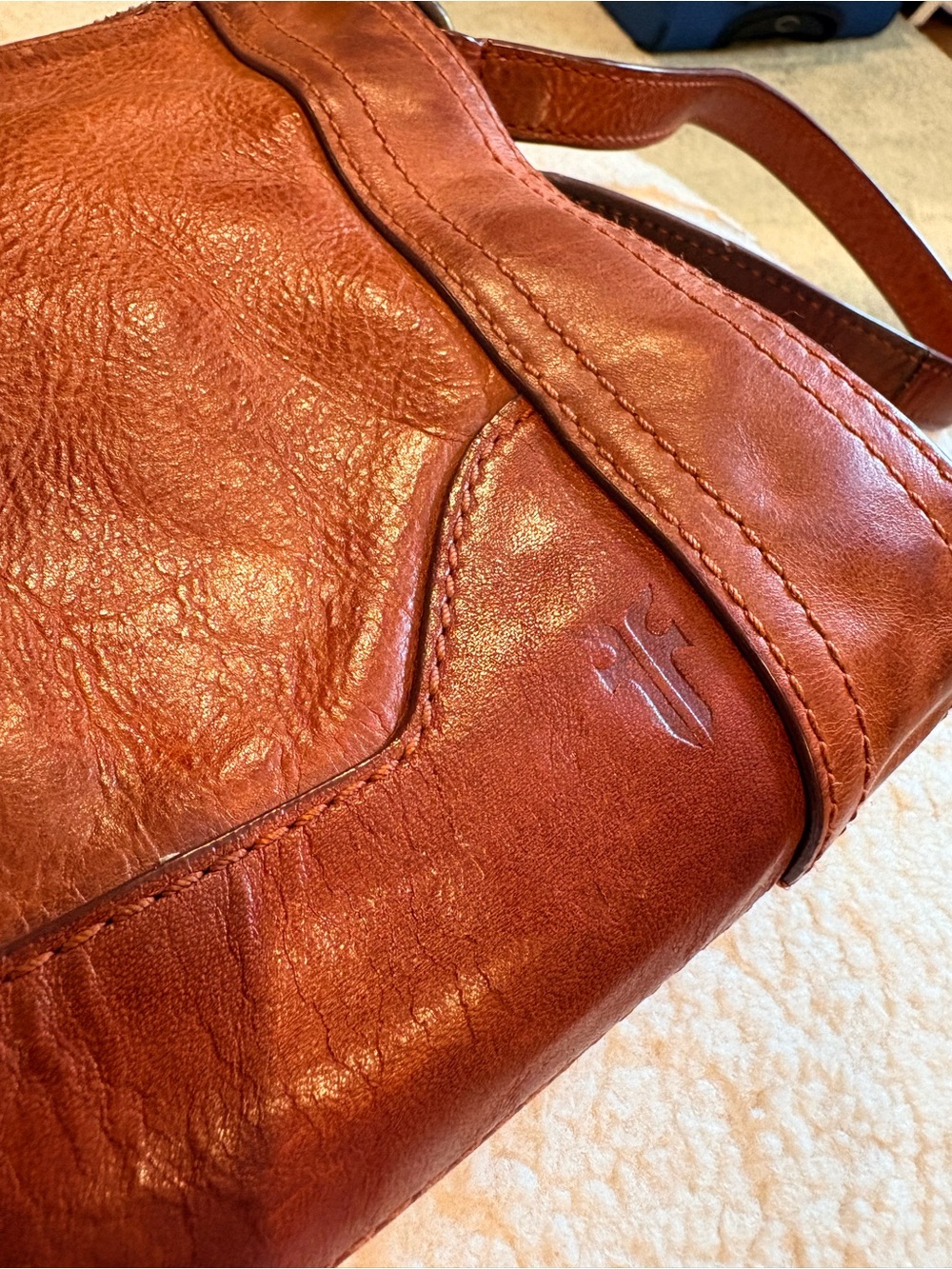 Frye Melissa Leather Crossbody Bag in Cognac - Picture 4 of 5